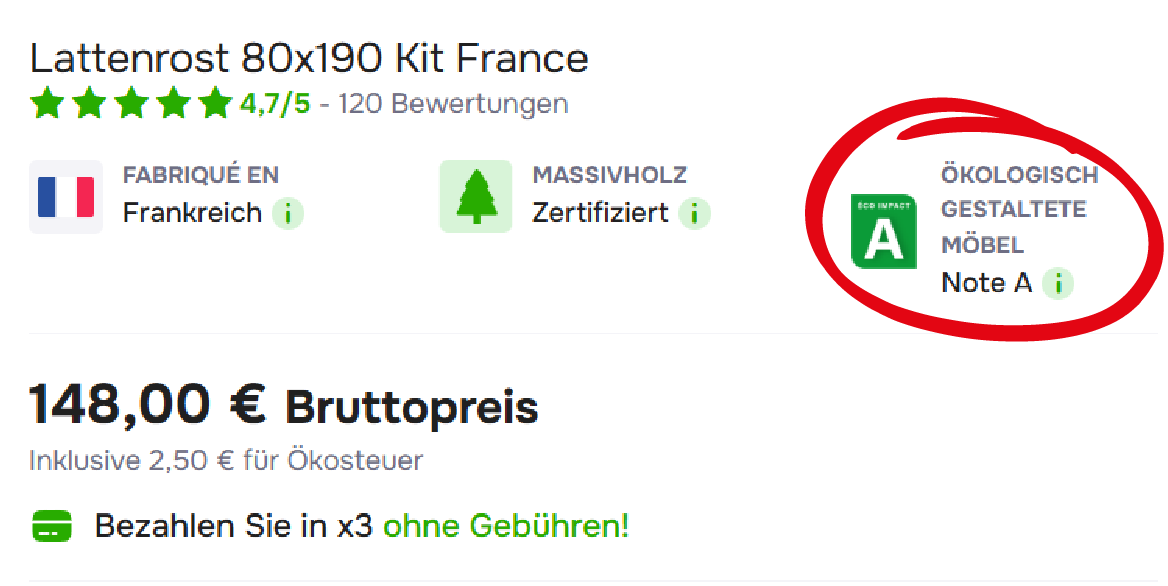 Bewertung der Ökoauswirkungen des Produkts